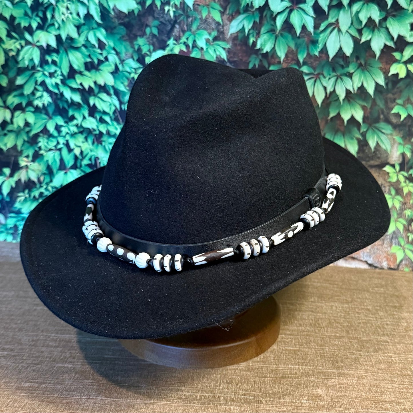 The Chapman - Bone and Horn Beaded Hatband Size S / M