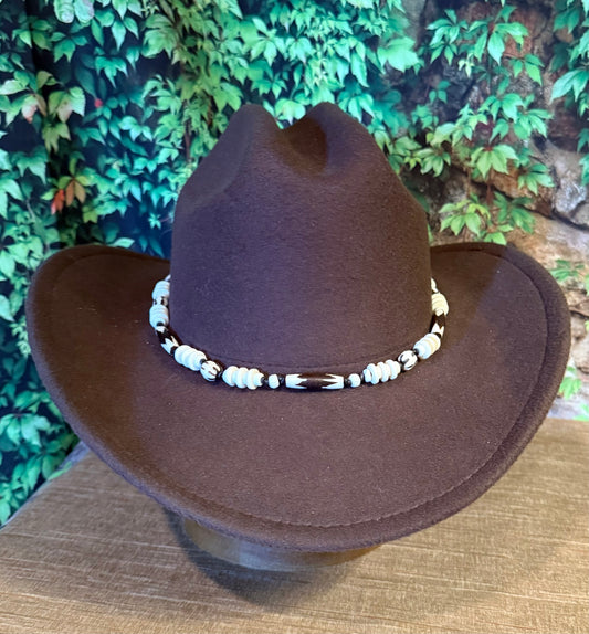 The Lineman - Bone Beaded Hatband