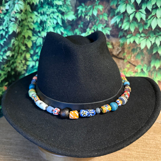 The Harlan - Handcrafted Fair Trade Recycled Glass Beaded Hatband