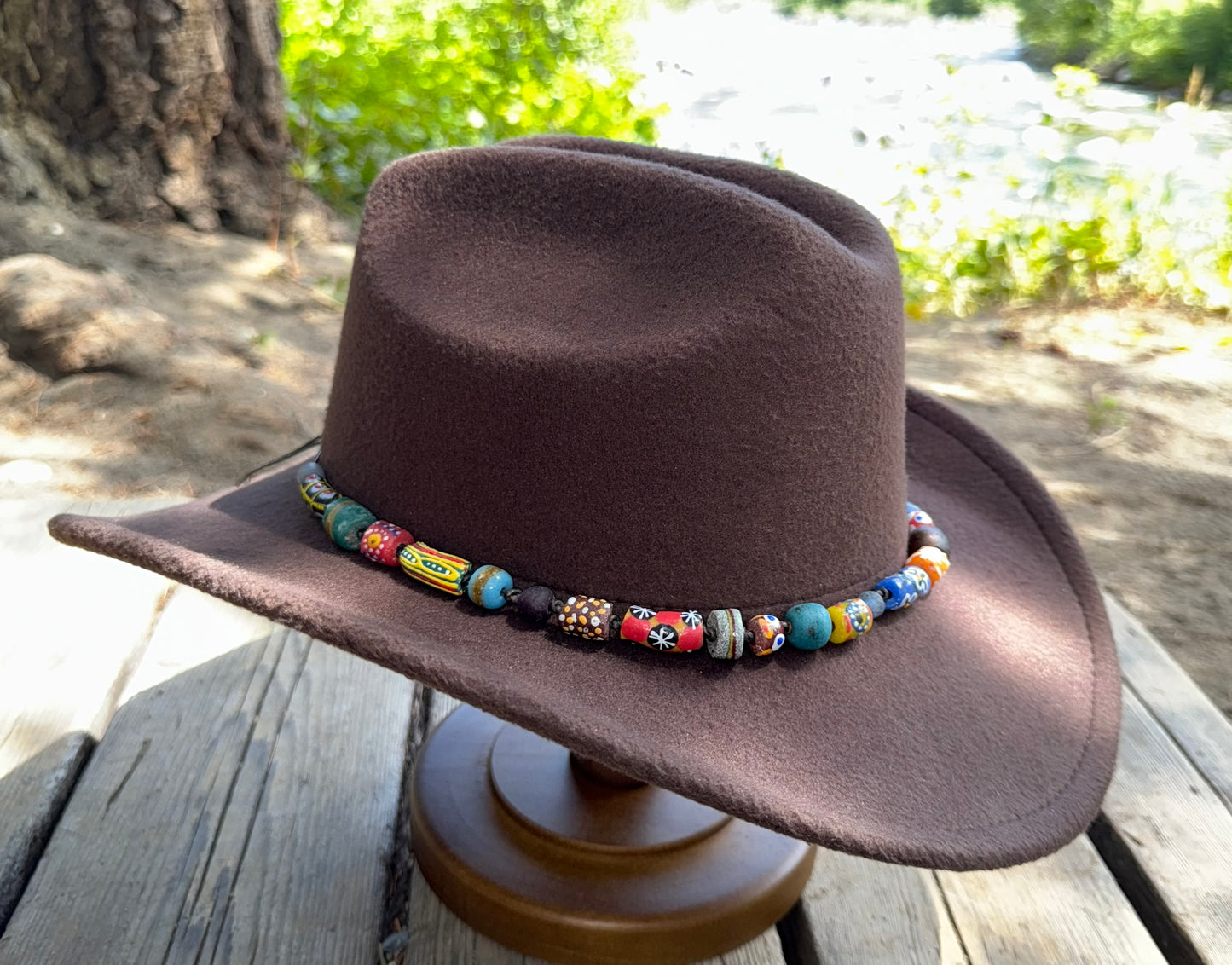 The Harlan - Handcrafted Fair Trade Recycled Glass Beaded Hatband