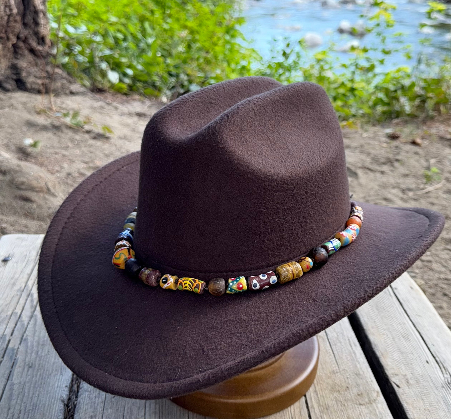 The Lloyd - Handcrafted Fair Trade Boho Hatband - Browns & Golds