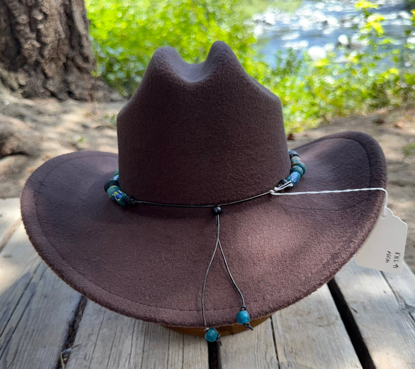 The Patricia - Handcrafted Fair Trade Recycled Glass Beaded Hatband - Teal